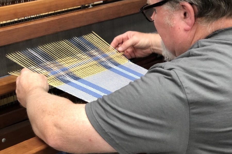 Textile weaving made by neurodiverse adult with developmental difference