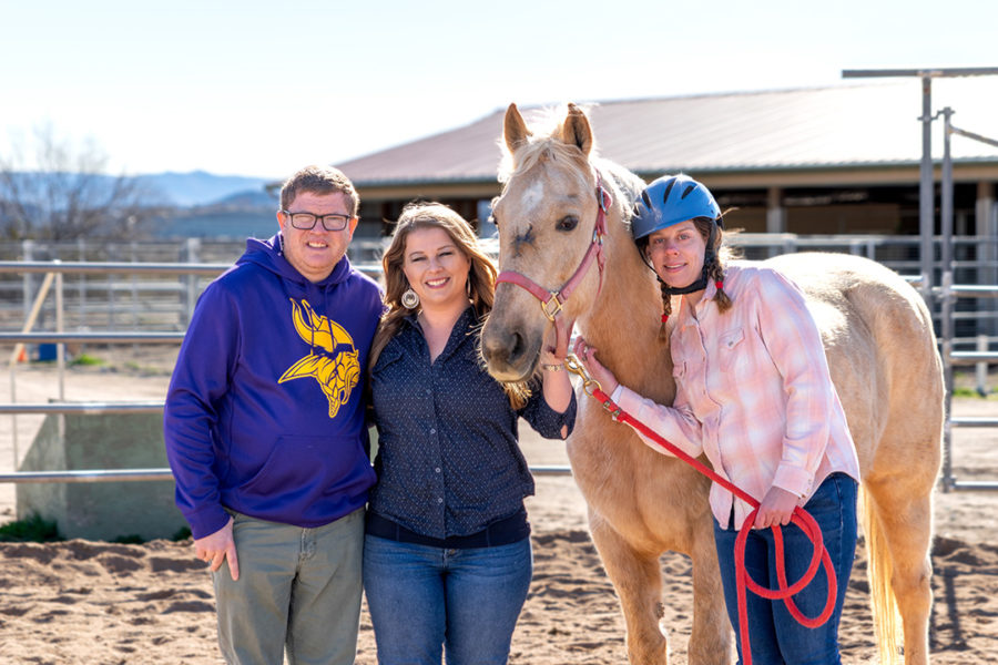 In the Animal Science program at Rainbow Acres, Barn Coordinator and staff membe0,r Aireal, guides the program. Resident Ranchers and animals work together to provide exercise, equestrian therapy, house-keeping chores, and so much more.